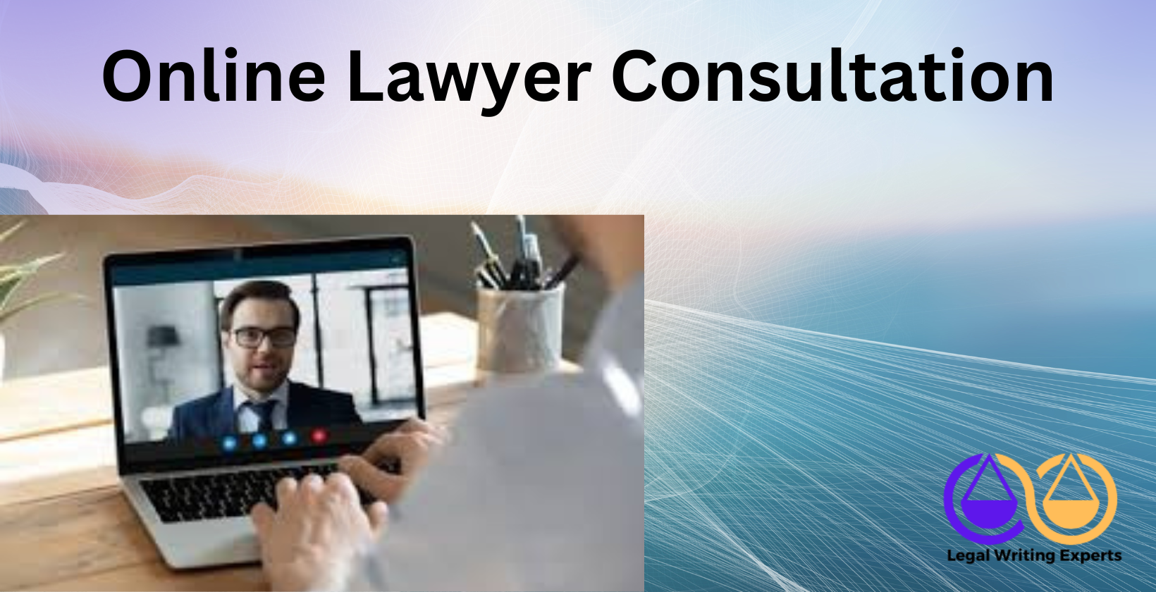 Online Lawyer Consultation Person on video call with lawyer