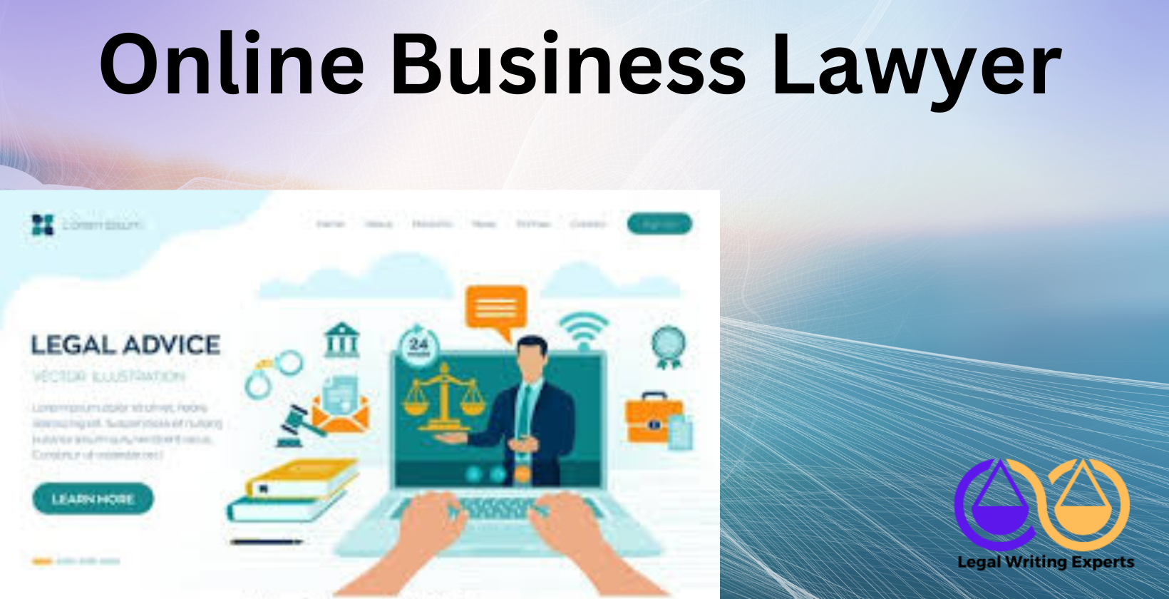 Online Business Lawyer Online business legal advice illustration