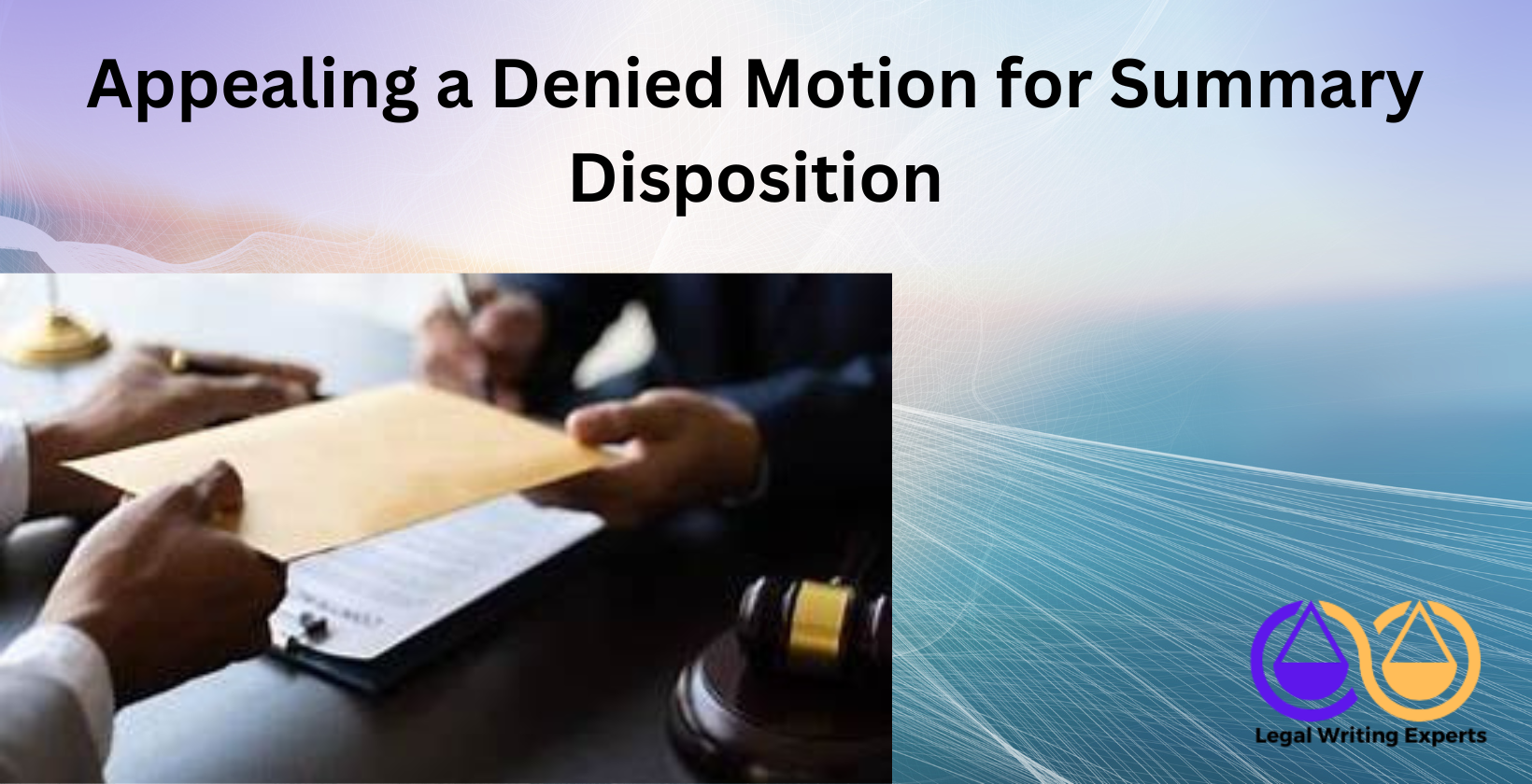 Appealing a Denied Motion for Summary Disposition Lawyer filing appeal documents in courthouse