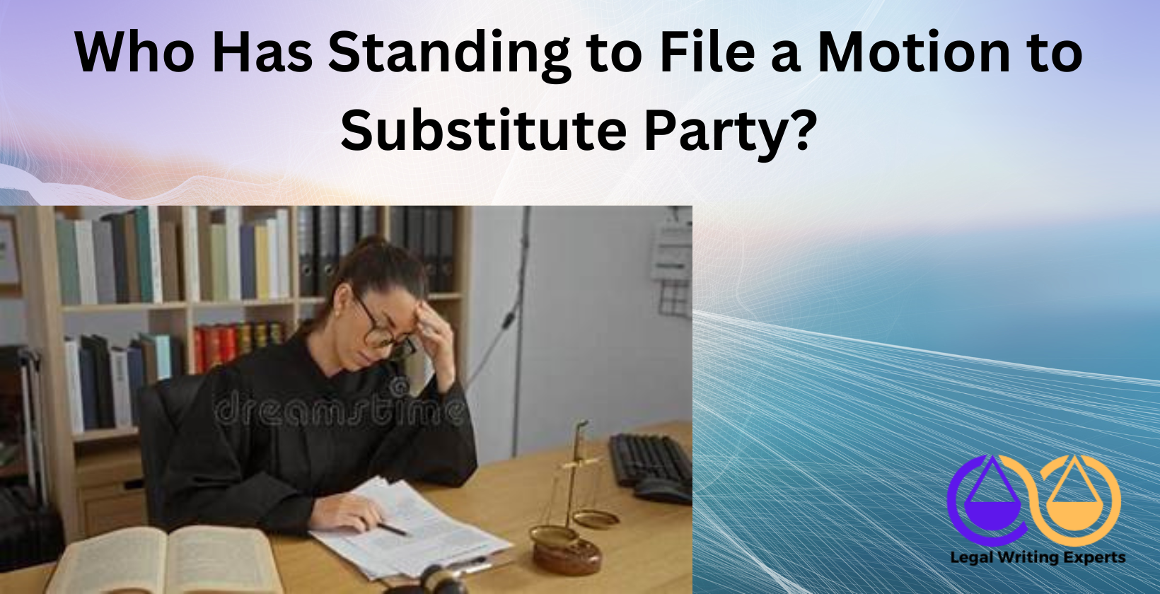 Person reviewing legal documents with gavel nearby