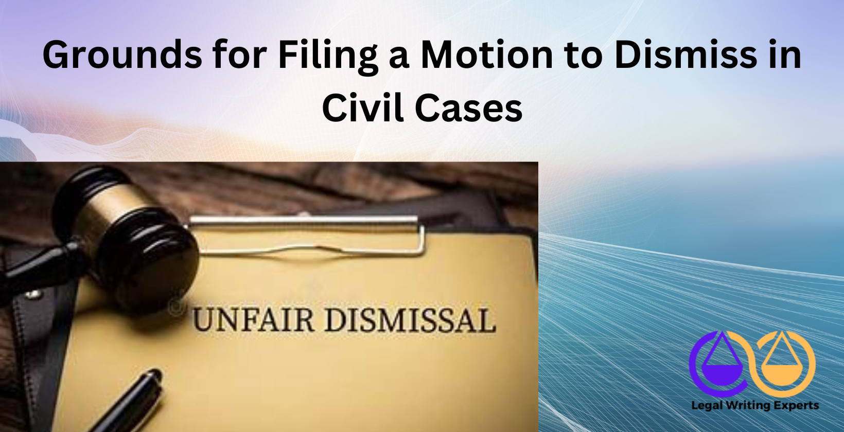 Civil case dismissal paperwork with gavel on desk